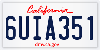 CA license plate 6UIA351