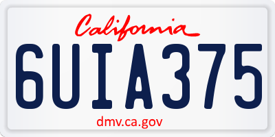 CA license plate 6UIA375
