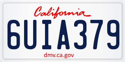CA license plate 6UIA379