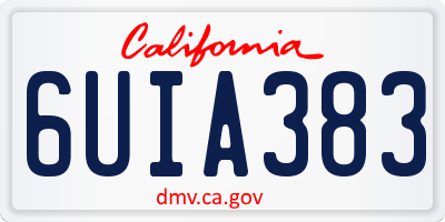 CA license plate 6UIA383