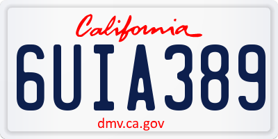 CA license plate 6UIA389