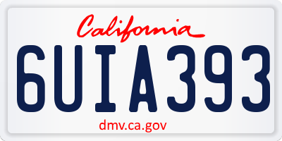 CA license plate 6UIA393