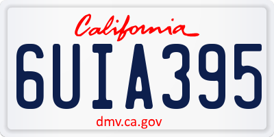 CA license plate 6UIA395