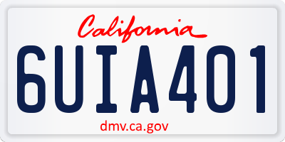CA license plate 6UIA401
