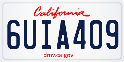 CA license plate 6UIA409