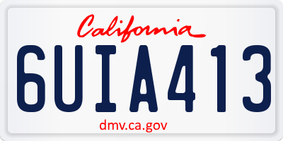 CA license plate 6UIA413