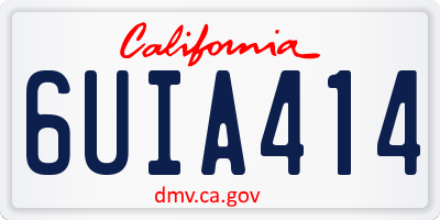 CA license plate 6UIA414