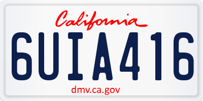CA license plate 6UIA416