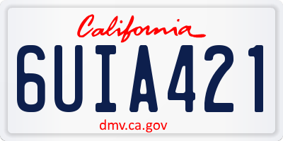 CA license plate 6UIA421