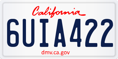 CA license plate 6UIA422
