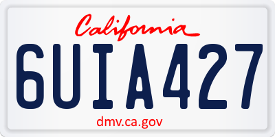 CA license plate 6UIA427