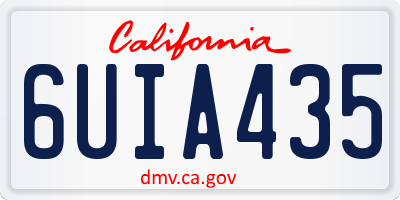 CA license plate 6UIA435
