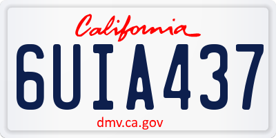 CA license plate 6UIA437