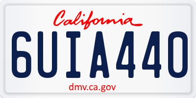 CA license plate 6UIA440