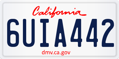 CA license plate 6UIA442
