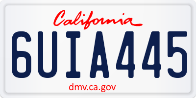 CA license plate 6UIA445