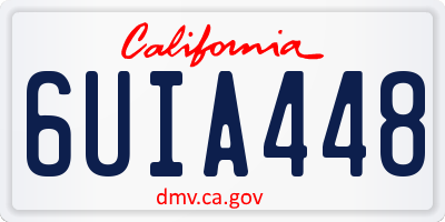 CA license plate 6UIA448