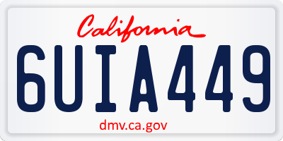 CA license plate 6UIA449