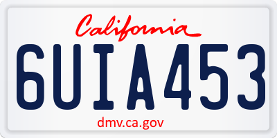 CA license plate 6UIA453