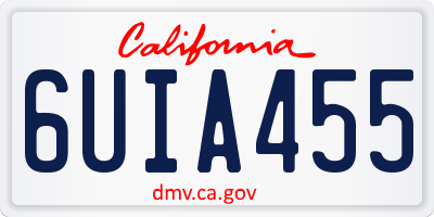 CA license plate 6UIA455