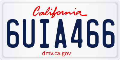 CA license plate 6UIA466