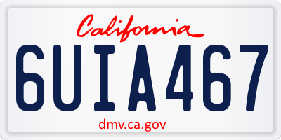 CA license plate 6UIA467