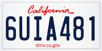 CA license plate 6UIA481