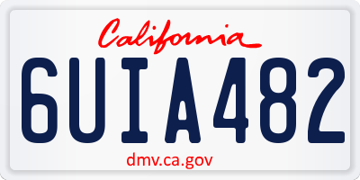 CA license plate 6UIA482