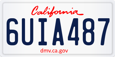 CA license plate 6UIA487
