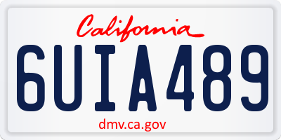 CA license plate 6UIA489