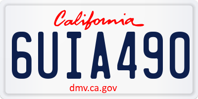 CA license plate 6UIA490