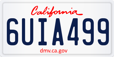 CA license plate 6UIA499
