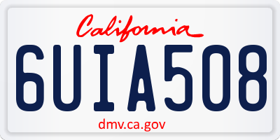 CA license plate 6UIA508