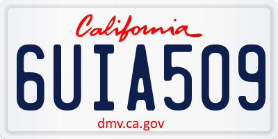 CA license plate 6UIA509
