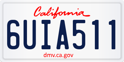 CA license plate 6UIA511