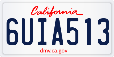 CA license plate 6UIA513