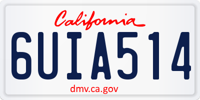 CA license plate 6UIA514
