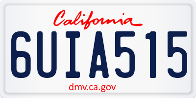 CA license plate 6UIA515