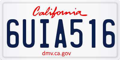 CA license plate 6UIA516