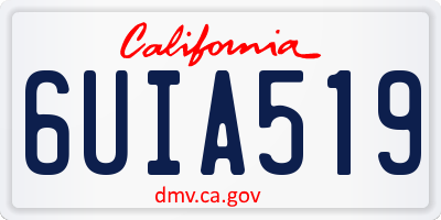 CA license plate 6UIA519