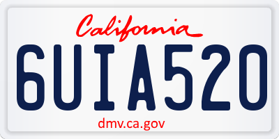 CA license plate 6UIA520