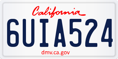 CA license plate 6UIA524
