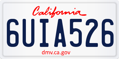 CA license plate 6UIA526