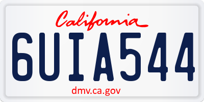 CA license plate 6UIA544