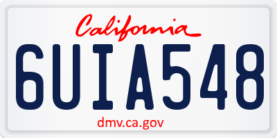 CA license plate 6UIA548