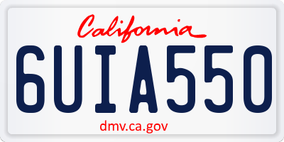 CA license plate 6UIA550