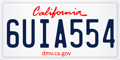 CA license plate 6UIA554