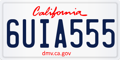 CA license plate 6UIA555