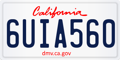 CA license plate 6UIA560