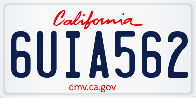 CA license plate 6UIA562